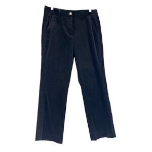 Me+Em Black Corduroy Straight Leg Tuxedo Dress Pants Side Stripe Ankle (6)